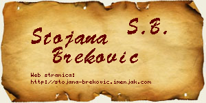 Stojana Breković vizit kartica